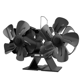 Fireplace fan with 10 blades and 2 motors. Environmentally friendly fan with thermal drive for fireplaces