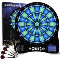 Turnart Elektronische Dartscheibe Profi Dartboard mit LED Ziffern + 6 Pfeile