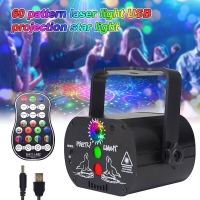 Proyector láser de 60 patrones RGB UV LED USB KTV fiesta DJ discoteca iluminación de escenario
