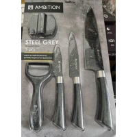 Juego de cuchillos Ambition Steel Grey de 5 piezas