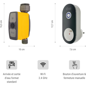 Kit de riego: incluye grifo con concentrador/enchufe de jardín de largo alcance