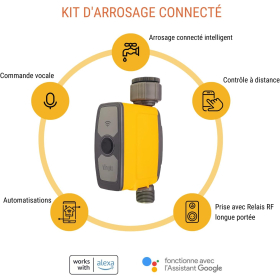 Kit de riego: incluye grifo con concentrador/enchufe de jardín de largo alcance