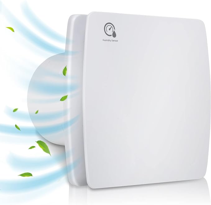 Randaco 100mm quiet bathroom fan with humidity sensor and timer - ideal ...