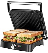 Aigostar Calore – Electric grill, sandwich maker and panini machine, non-stick coating...