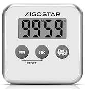 Aigostar Timer - Digital Kitchen Timer with Large LCD Screen, Multifunction: Stopwatch...