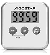 Aigostar Timer - Digital Kitchen Timer with Large LCD Screen, Multifunction: Stopwatch...