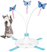 HAPPY HACHI Juguetes para Gato Mariposa , Juguete Electrónico para Gatos con Rotación 360 Grados,...