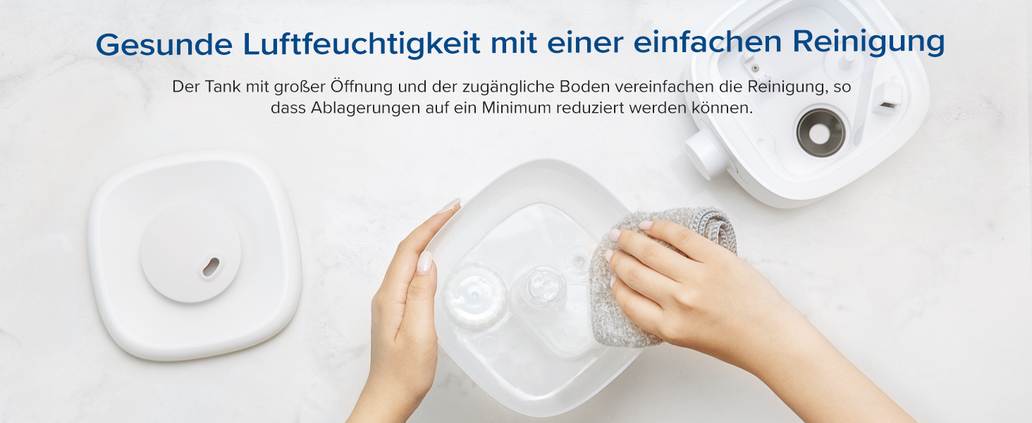 Gesunde Luftfeuchtigkeit mit einer einfachen Reinigung