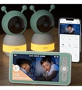 Boifun baby monitor with 2 cameras app, split screen display, 2K HD image, PTZ 355°/60°, 4 x zoom, automatic.