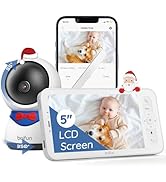 Boifun baby monitor with camera app, automatic AI tracking, zone alarms, 1080P HD, PT 350°/55°, 4...