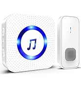 Wireless doorbell, outdoor waterproof doorbell 400m range front door bell with battery operated K...