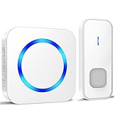 Wireless doorbell, 400m wireless range doorbell front door outside waterproof wireless doorbell with 55 ...