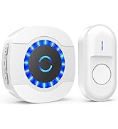 SURFOU wireless doorbell, front door bell, wireless doorbell radio set 300m range, IP55 outdoor wa...