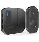 Wireless doorbell, front door bell, wireless doorbell, 300m range IP55 outdoor waterproof wireless doorbell...