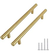 Paquete de 5 tiradores para muebles goldenwarm, distancia entre orificios de 128 mm, tiradores dorados, tiradores para muebles dorados, tiradores para armarios dorados -LS201...