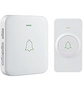 Mini wireless doorbell waterproof AVANTEK CW-11 wireless doorbell set, 300M wireless range front door...